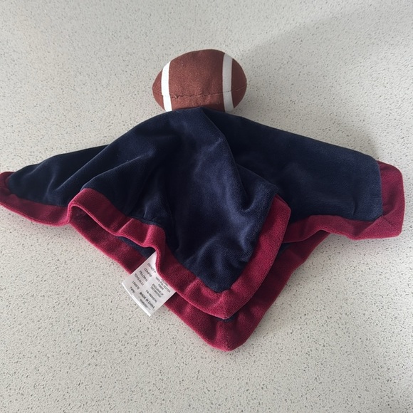 Navy and Red Football Baby Blanket - Picture 3 of 5